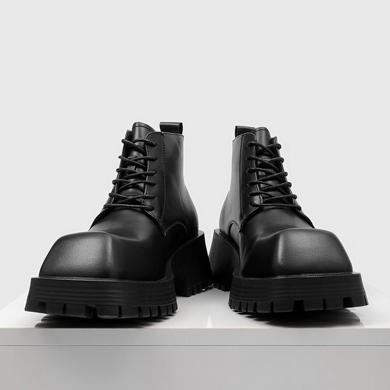 Men'S Shoes With Height Increase - Czarne buty podwyższające wzrost dla mężczyzn,