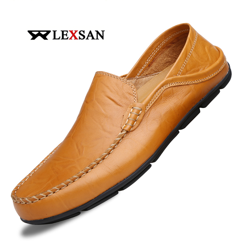 Men'S Shoes Hey Dude - Męskie skórzane mokasyny casualowe, buty wizytowe