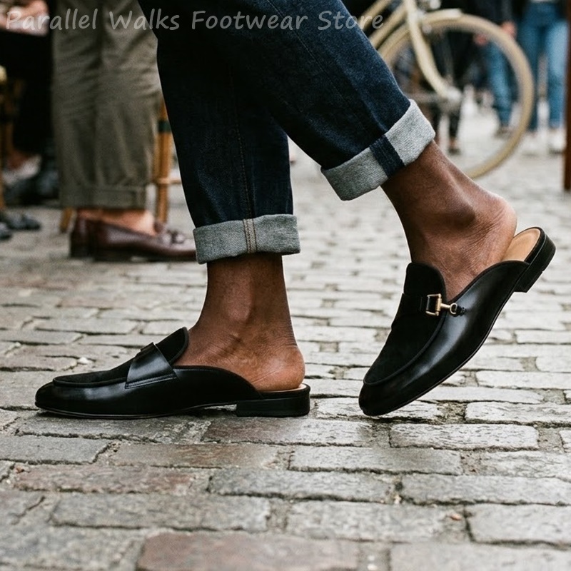 Men'S Shoes Smart - Eleganckie męskie mokasyny zamszowe z lakierowanej
