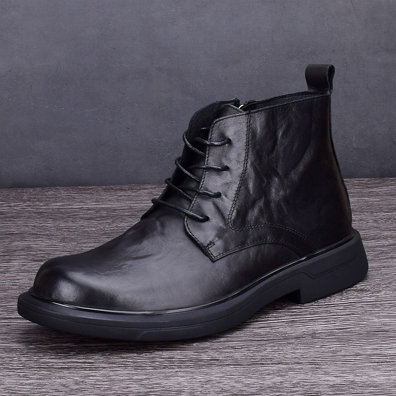 Men'S Shoes Hey Dude - Buty męskie Botki Modne Casualowe Skórzane