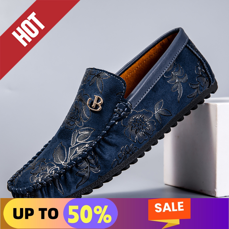 Men'S Shoes Hey Dude - Męskie skórzane mokasyny rekreacyjne, wsuwane, miękkie,