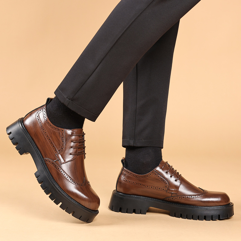 Męskie skórzane buty. Buty na  – Men'S Shoes Smart recenzja i cena